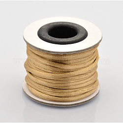 Makramee rattail chinesischer Knoten machen Kabel runden Nylon geflochten Schnur Themen, Satinschnur, blass Goldrute, 1.5 mm, ca. 16.4 Yard (15m)/Rolle