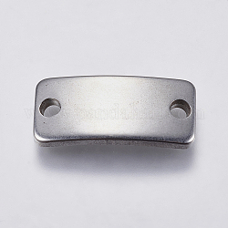 201 connettori per maglie in acciaio inossidabile, rettangolo, colore acciaio inossidabile, 9x20.5x3mm, Foro: 2 mm