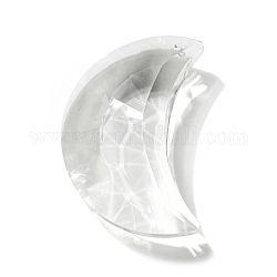 Grandes colgantes de cristal transparente, facetados, encantos de luna creciente, Claro, 50x31x15mm, agujero: 1.8 mm