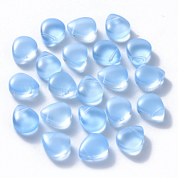 Backen gemalten Glasperlen, oben gebohrte Perlen, imitatorische Jade, Träne, Licht Himmel blau, 12.5x10.5x5.5 mm, Bohrung: 0.9 mm