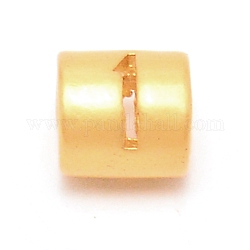 合金ビーズ  中空の番号の列  ゴールドカラー  NUM。1  6.5x6mm  穴：3.3mm