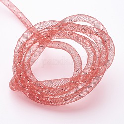Gitterschlauch, Kunststoffnetzfaden Kabel, mit Silber-Ader, rot, 4 mm, 50 Yards / Bündel
