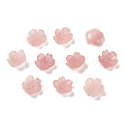 Perles synthétiques teintes en corail, fleur, brun rosé, 7.5x8x2.5mm, Trou: 1mm