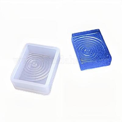 DIY Water Wave Rectangle Silicone Molds, Resin Casting Molds, For UV Resin,  Epoxy Resin Jewelry Making, White, 39x30x12.8mm, Inner Size: 34x25.5mm