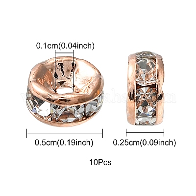 Perles séparateurs en laiton avec strass&nbsp;RB-YW0001-04B-01RG-1