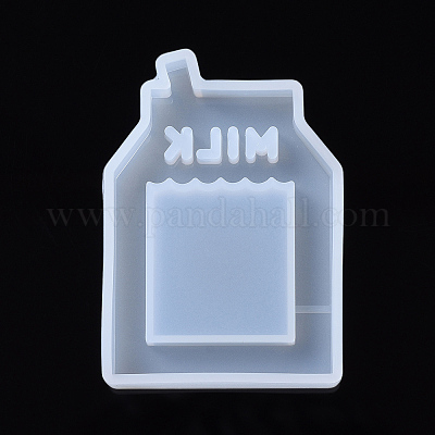 Shaker Molds, Silicone Quicksand Molds,Resin Casting Molds , For UV Resin,  Epoxy Resin Jewelry Making, Milk Box Shape, White, 68.5x47.5x9.5mm, Inner