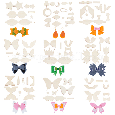 Mermaid Tail Bow Wooden Cut Outs, Hair Bow Template,tools for Bow Making,wood  Tracing Template,wood Big Bow,crafting Wood Laser Cut Tags 