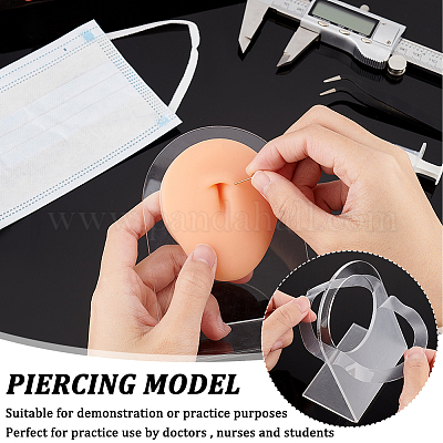 Soft Silicone Flexible Model Body Part Displays Set for Piercings