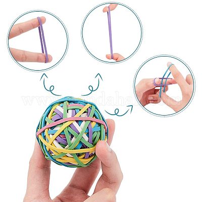 Elastic Stretchable Bands for Hair Arts and Crafts and Document Organizing NBEADS 4 Sets 200pcs Per Ball Total 800pcs Colorful Rubber Band Balls 