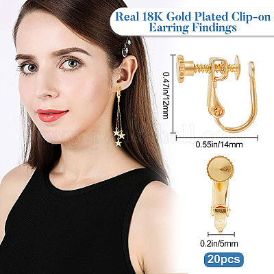 Shop Beebeecraft 20Pcs/Box Clip-on Earring Findings 18K Gold Plated Brass  Screw Back Ear Wire Non Pierced Earring Converter for Non-Pierced Earring  Jewelry Making for Jewelry Making - PandaHall Selected