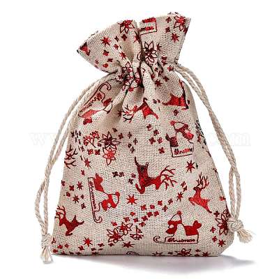 25pcs Heart-shaped Jute Drawstring Bags Set, Wedding Party Favor