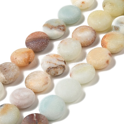 Wholesale Frosted Natural Flower Amazonite Beads Strands Pandahall