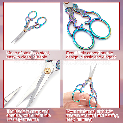 Wholesale SUNNYCLUE 2Pcs 2 Style Stainless Steel Embroidery Scissors 