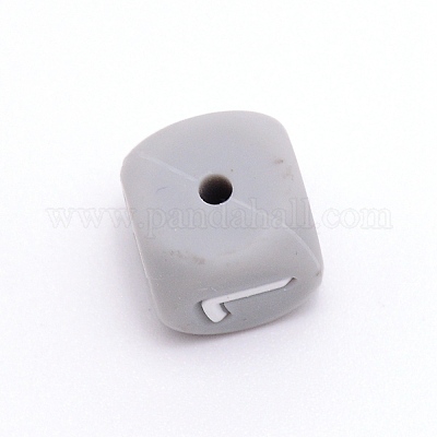 Perles alphabet en silicone pour la fabrication de bracelets ou de colliers&nbsp;SIL-TAC001-01A-L-1
