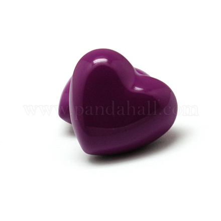 No Hole Spray Painted Brass Heart Chime Beads X-KK-M175-11-1