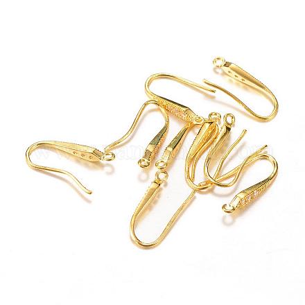 Brass Earring Hooks KK-R037-09G-1