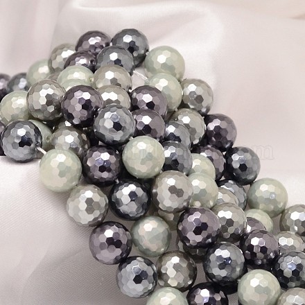Facetas hebras redondas perlas concha perla X-BSHE-L012-8mm-L015-1