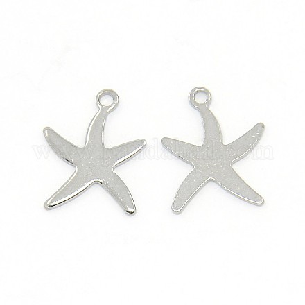 Trendy 304 Stainless Steel Starfish/Sea Stars Pendants STAS-O031-C02-1