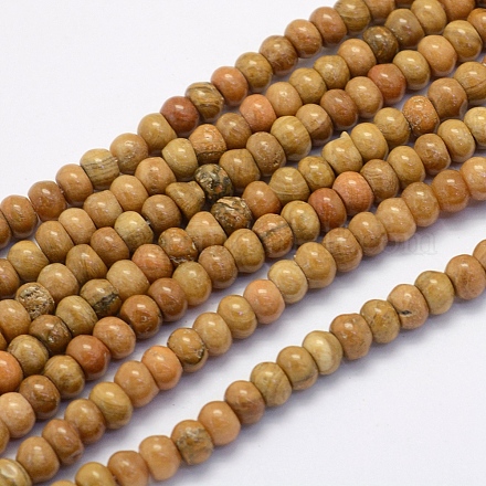 Chapelets de perles en pierre en bois naturel G-G697-H03-1
