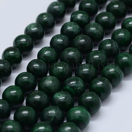Perline malachite naturali fili G-F571-27B2-4mm-1