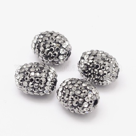 Ovales faits à la main des perles de strass en argile polymère RB-L025-22-1