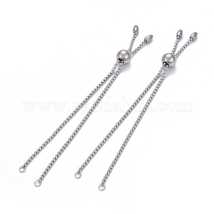 304 bracciale scorrevole in acciaio inossidabile / braccialetti bolo X-MAK-L024-01P-1