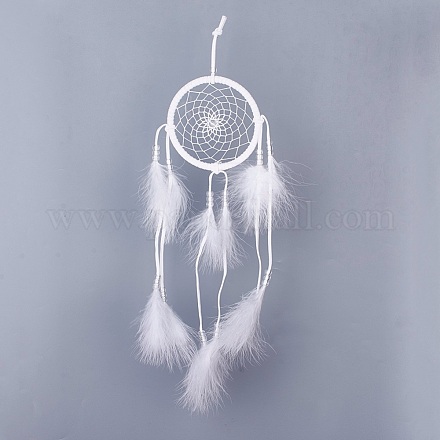 DIY Woven Net/Web with Feather Making Set DIY-WH0101-02C-1