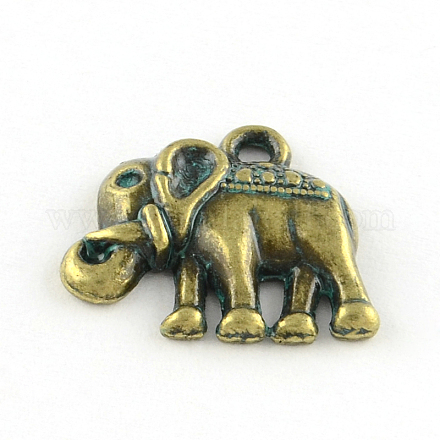 Breloques d'éléphant en alliage de zinc PALLOY-R065-185-LF-1
