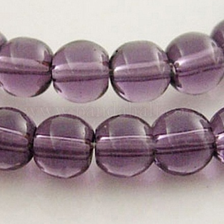 4 perline di cristallo rotondo di vetro viola mm trefoli perline distanziatore X-GR4mm06Y-1