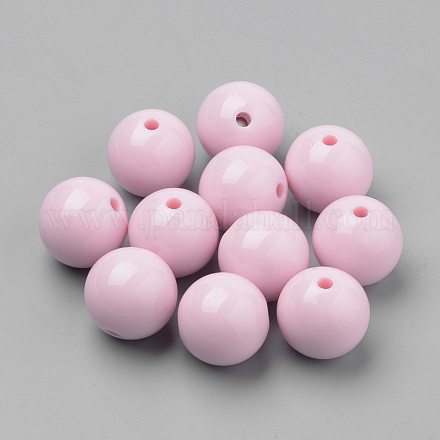 Abalorios de la bola de acrílico bubblegum grueso sólidos SACR-R835-10mm-11-1
