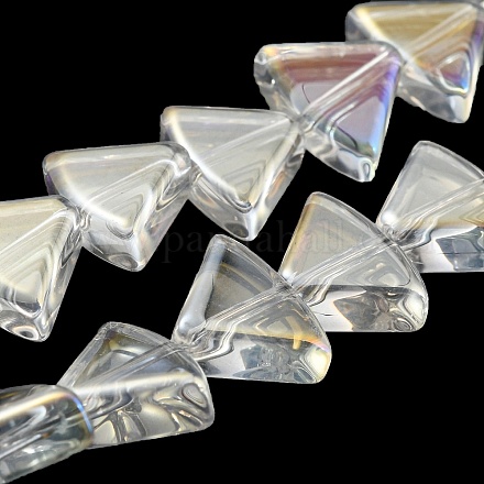 Hebras de cuentas de vidrio transparente electrochapadas chapadas en color ab EGLA-G037-08A-AB01-1