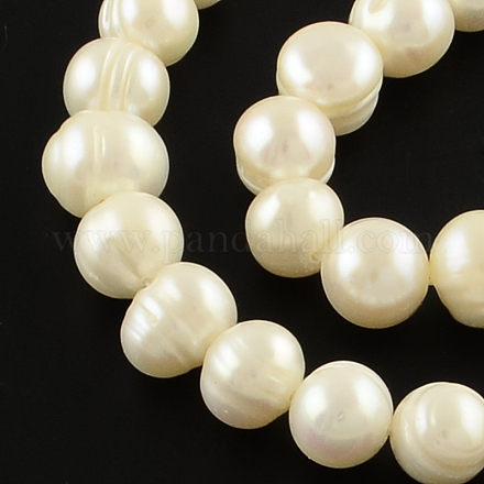 Hebras de perlas de perlas de agua dulce cultivadas naturales de papa PEAR-R012-24-1