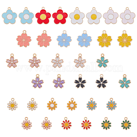 Dikosmetische Emaille-Blumen-Anhänger ENAM-DC0001-25-1