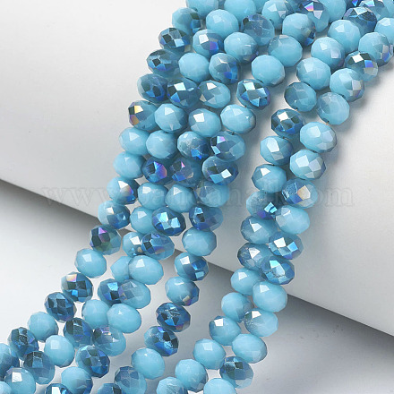 Electroplate opaco colore solido perle di vetro fili EGLA-A034-P8mm-I13-1