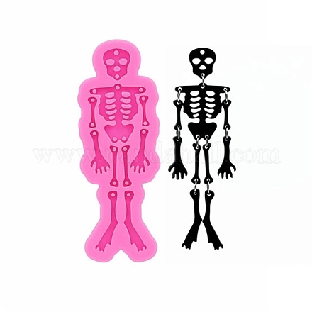Stampi in silicone con ciondolo diviso scheletro umano fai da te DIY-G049-08-1