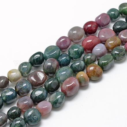Chapelets de perles en agate indienne naturelle G-R445-8x10-07-1