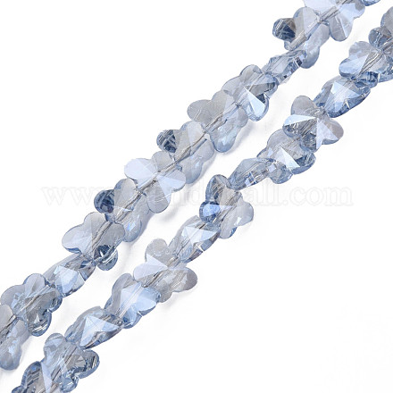 Electroplate transparentes abalorios de vidrio hebras EGLA-N002-20A-F01-1
