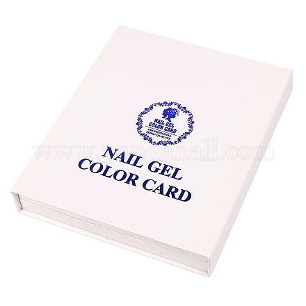 マニキュアネイルジェルカラーカード  カラーパレットディスプレイブック  長方形  ホワイト  21.7x18x3.3cm MRMJ-P004-06-1