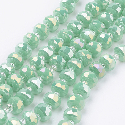 Chapelets de perles en verre opaque électrolytique EGLA-J145-AB8mm-A02-1