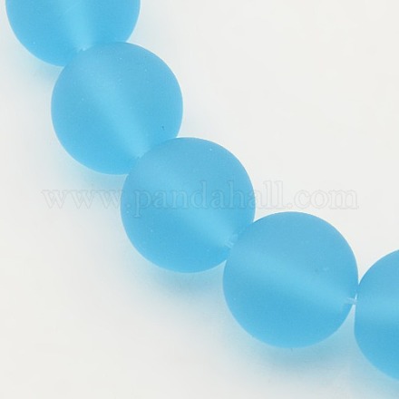 Handmade Frosted Lampwork Round Beads Strands LAMP-L005-14mm-04-1