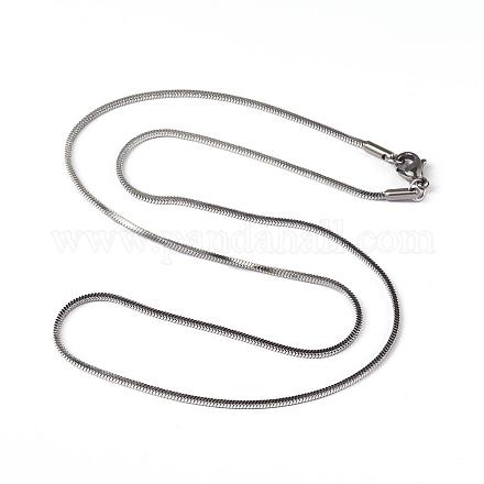 304 Edelstahl quadratische Schlangenketten Halsketten NJEW-K049-05P-1