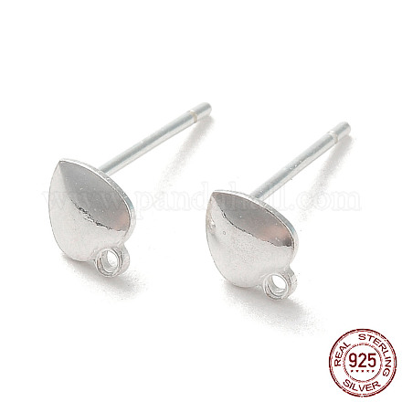 Teardrop 925 Sterling Silver Stud Earring Finddings STER-K174-12S-1