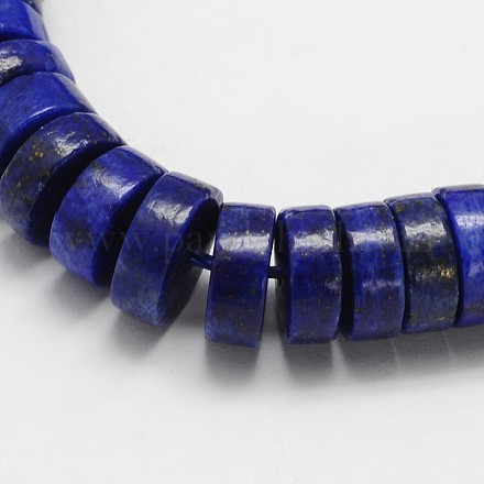Dyed Natural Lapis Lazuli Flat Round Bead Strands G-M239-52-1