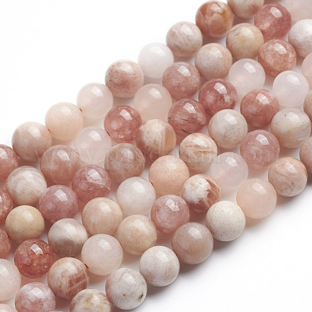 Chapelets de perles de sunstone naturelle naturelles G-G816-01-1