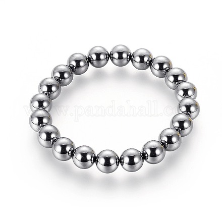 Terahertz Stone Beads Stretch Bracelets BJEW-L666-01C-1