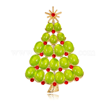Spilla in resina per albero di Natale con strass XMAS-PW0001-266-1