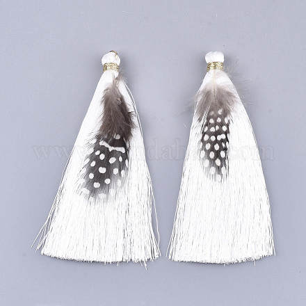 Décorations de gros pendentif pompon en polyester FIND-T043-01-1