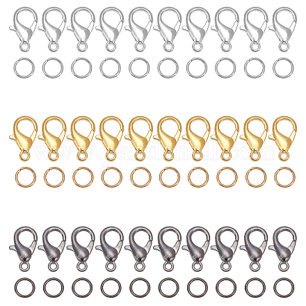 SUPERFINDINGS 180Pcs 3 Colors Iron Open Jump Rings IFIN-FH0001-52-1