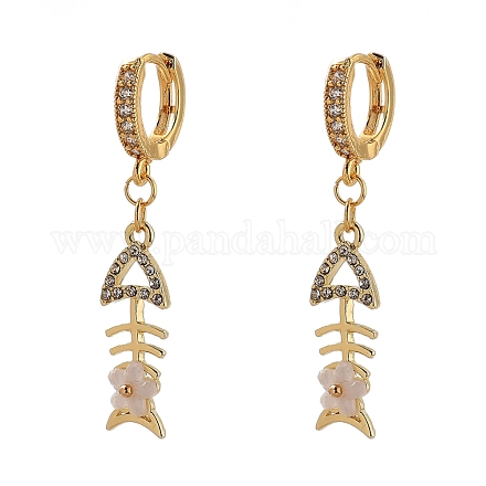 Brass Micro Pave Cubic Zirconia Huggie Hoop Earrings EJEW-JE04218-02-1