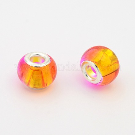 Two Tone Transparent Glass European Beads GPDL-J008-01S-1